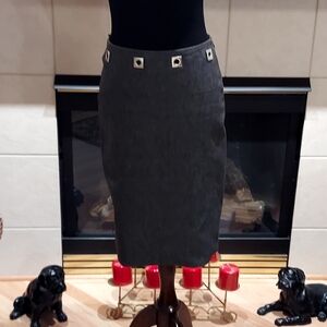 Fendi Pencil Skirt Black Denim Slim Pencil Style IT 42/6